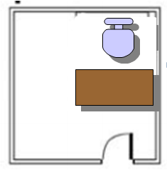 Bad desk placement_Facing Door