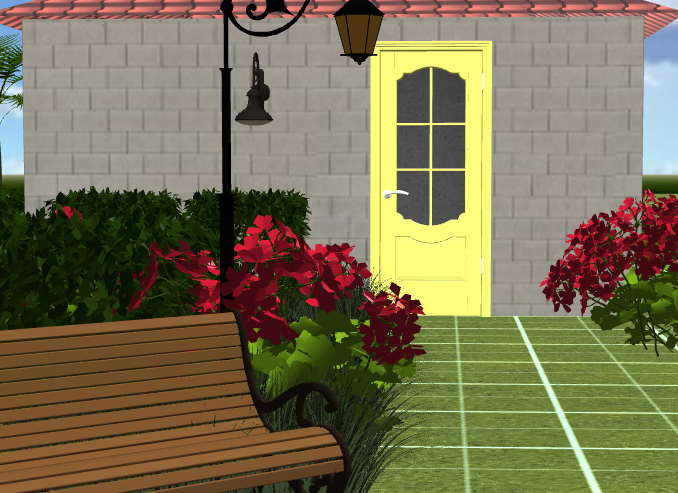 Light yellow color front door