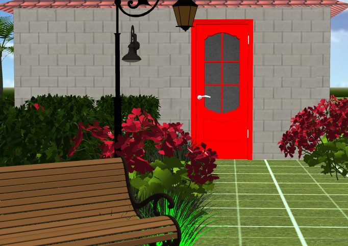 Red color front door